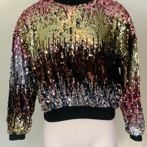 Crop Sequined Top
